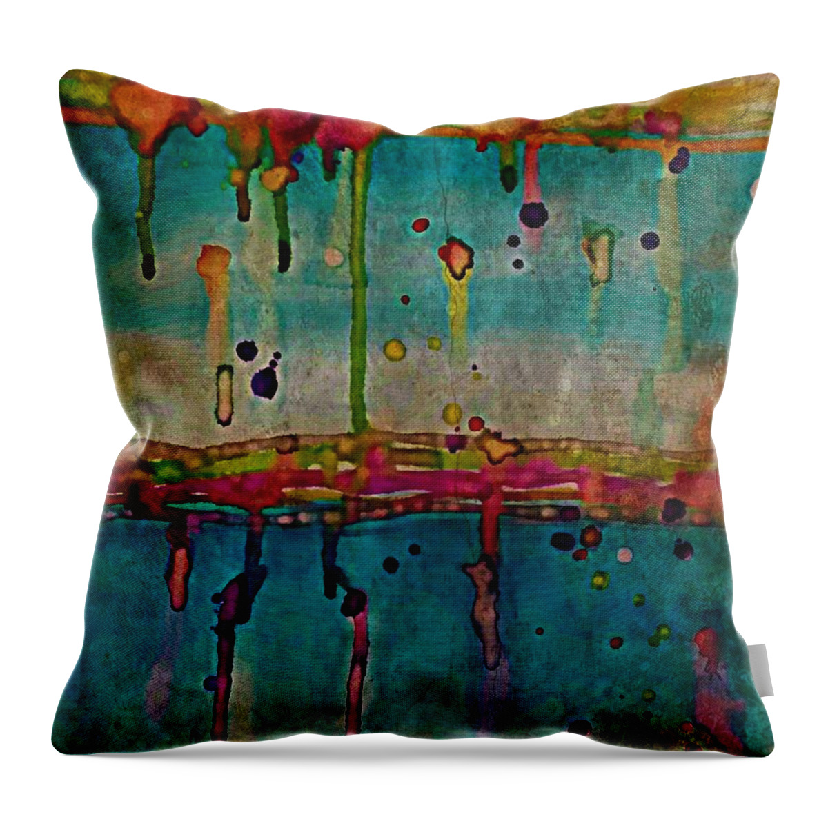 Rainy Day Throw Pillow featuring the painting Rainy Day by Diamante Lavendar