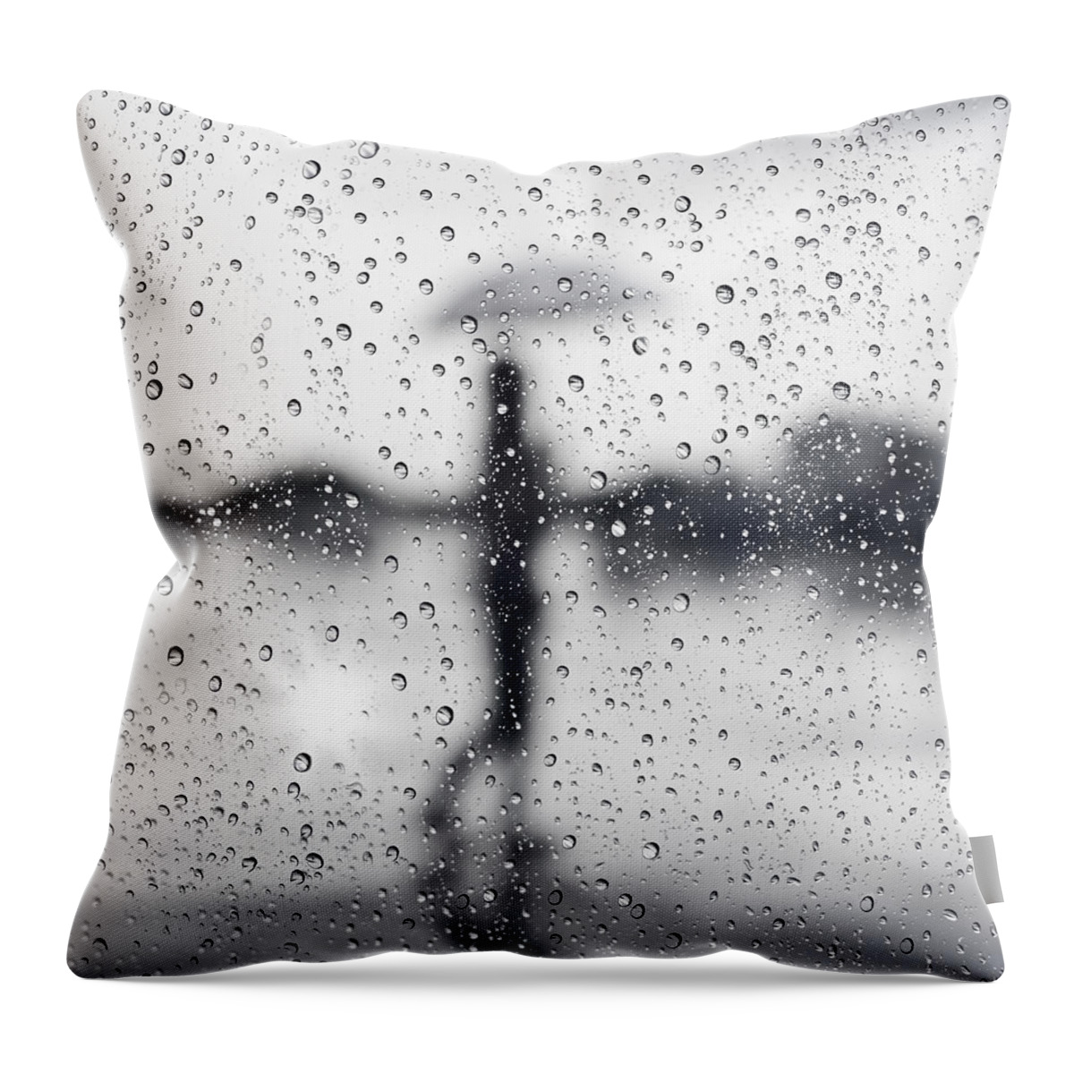 Abstract Throw Pillow featuring the photograph Rainy day by Setsiri Silapasuwanchai