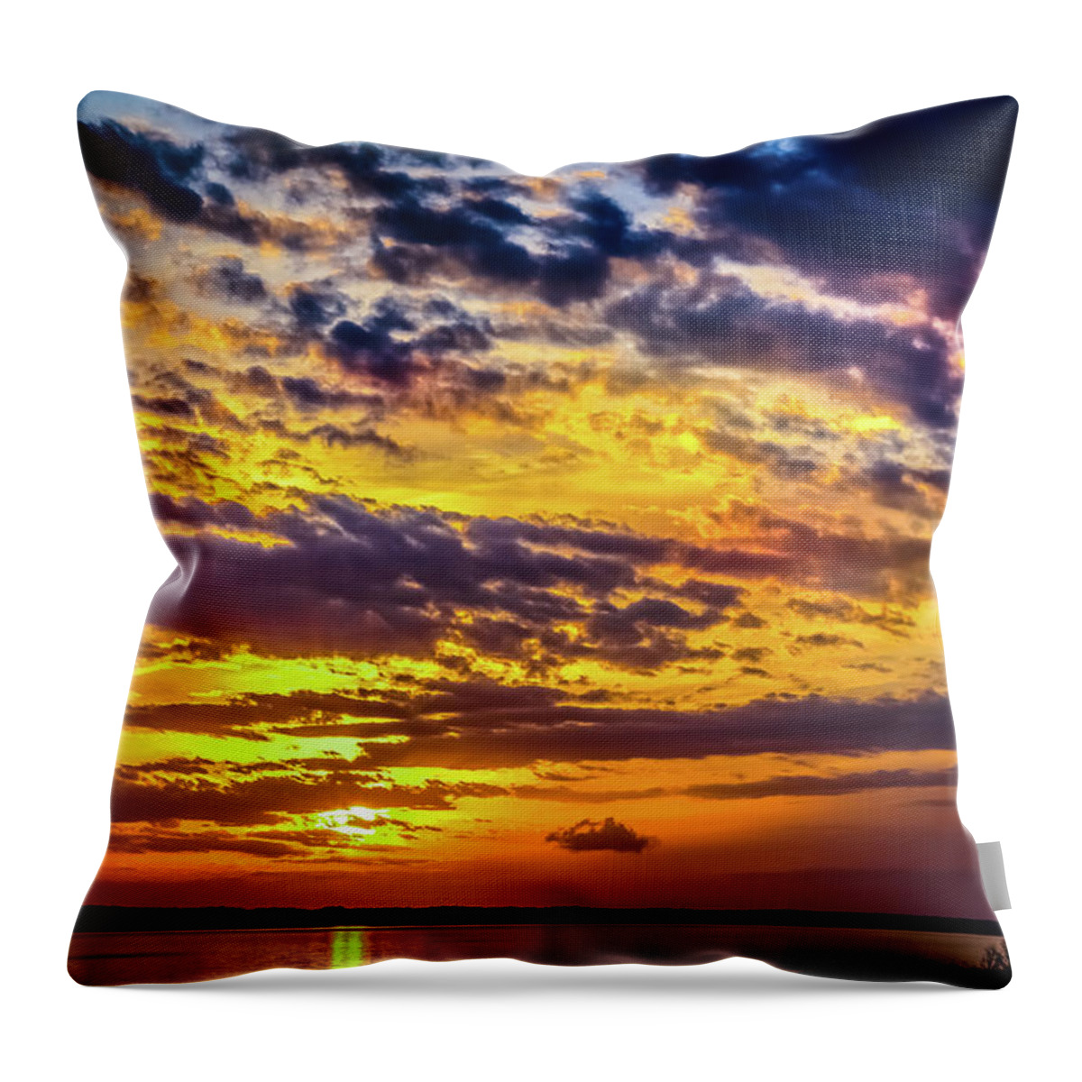 Sunset Throw Pillow featuring the photograph Rainy Day Sunset - 4 by Barry Jones