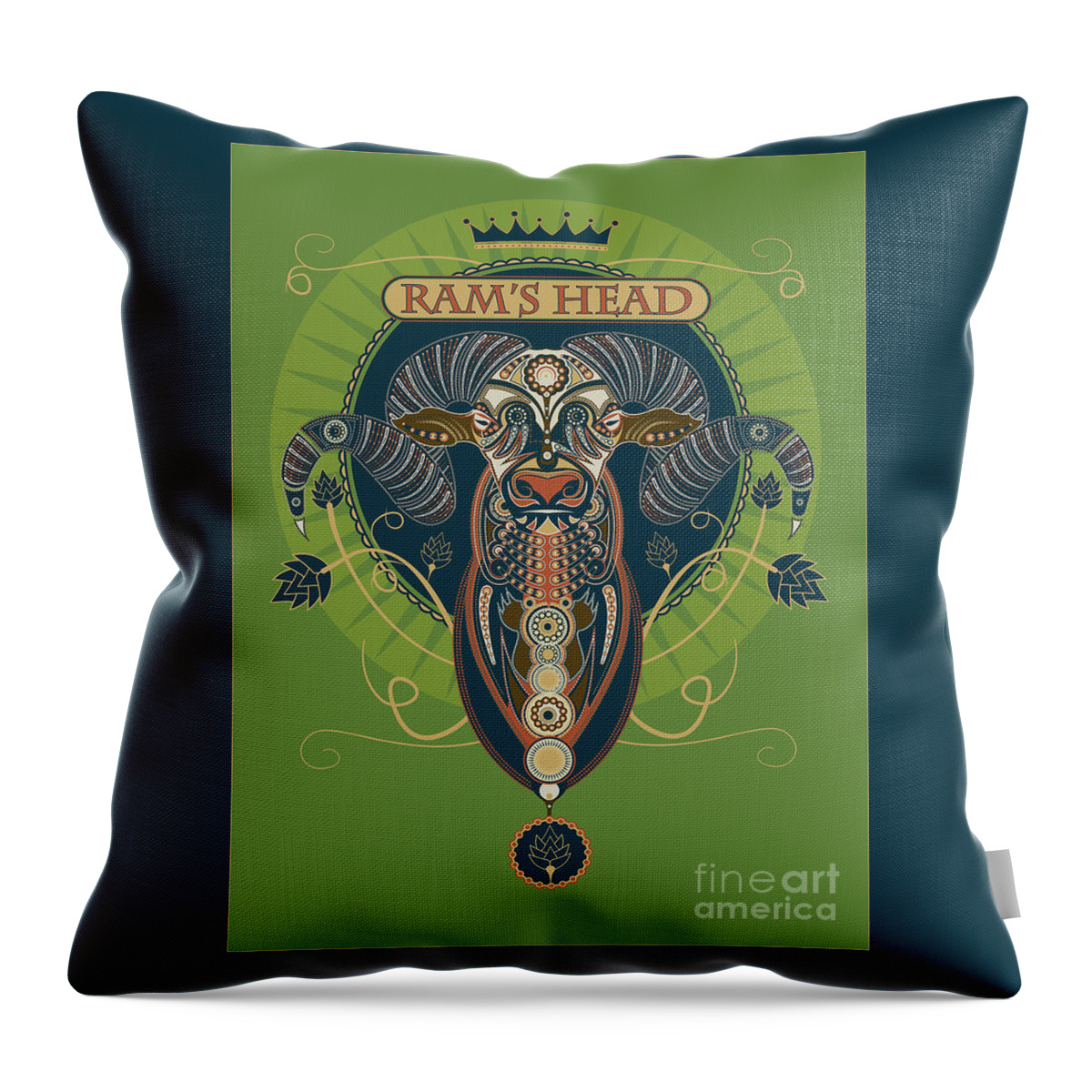 Ram Throw Pillow featuring the digital art Rams Head by Mike Massengale