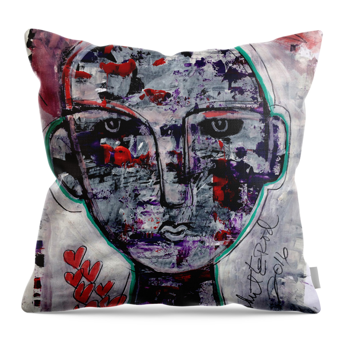 Girl Throw Pillow featuring the painting Raptured by Robert R Splashy Art Abstract Paintings