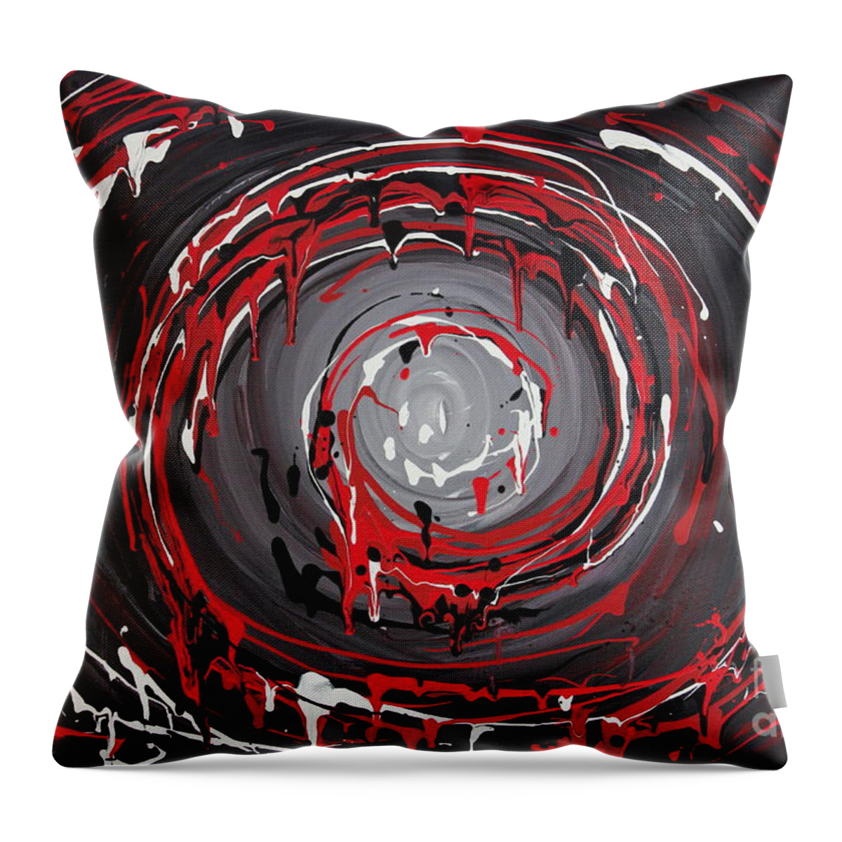 Swirl Throw Pillow featuring the painting Raspberry swirls by Preethi Mathialagan