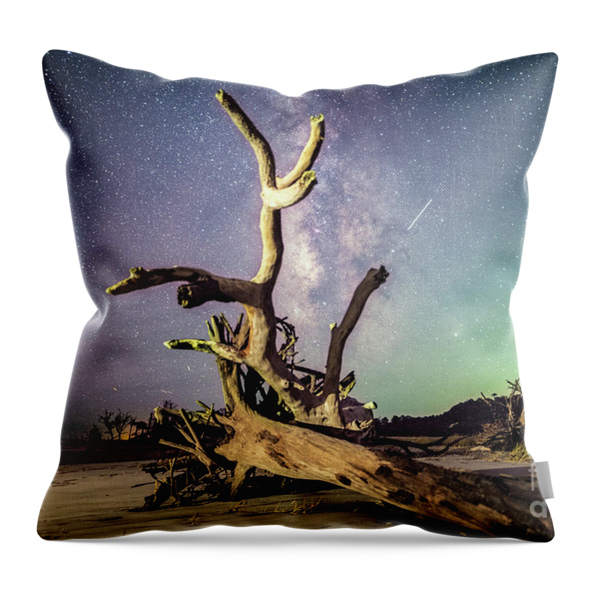 Milky Way Throw Pillow featuring the photograph Reaching for the Galaxy by Robert Loe