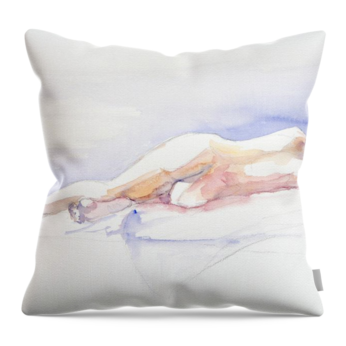 Full Body Throw Pillow featuring the painting Reclining Figure by Barbara Pease