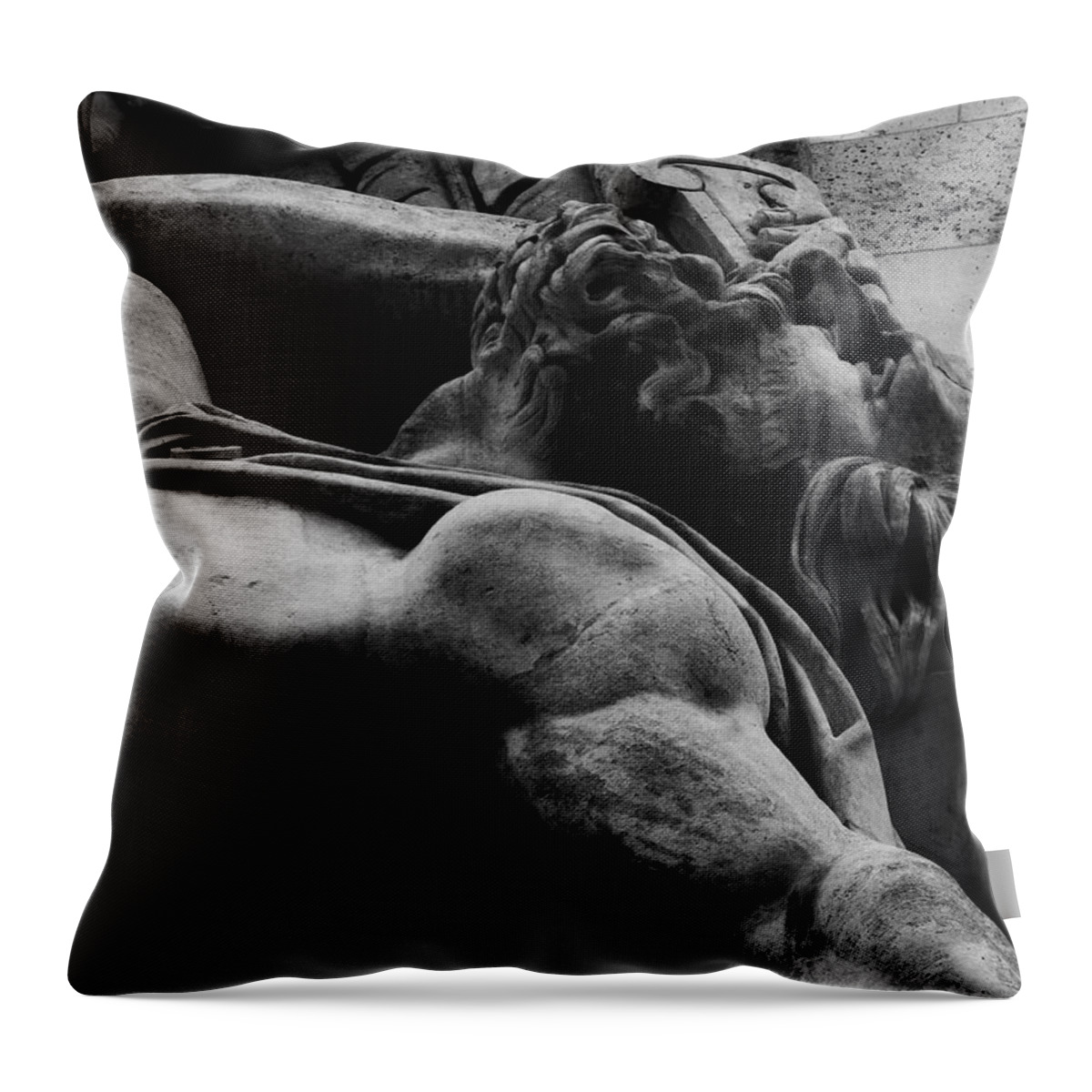 Paris Throw Pillow featuring the photograph Recumbent figure by Emme Pons