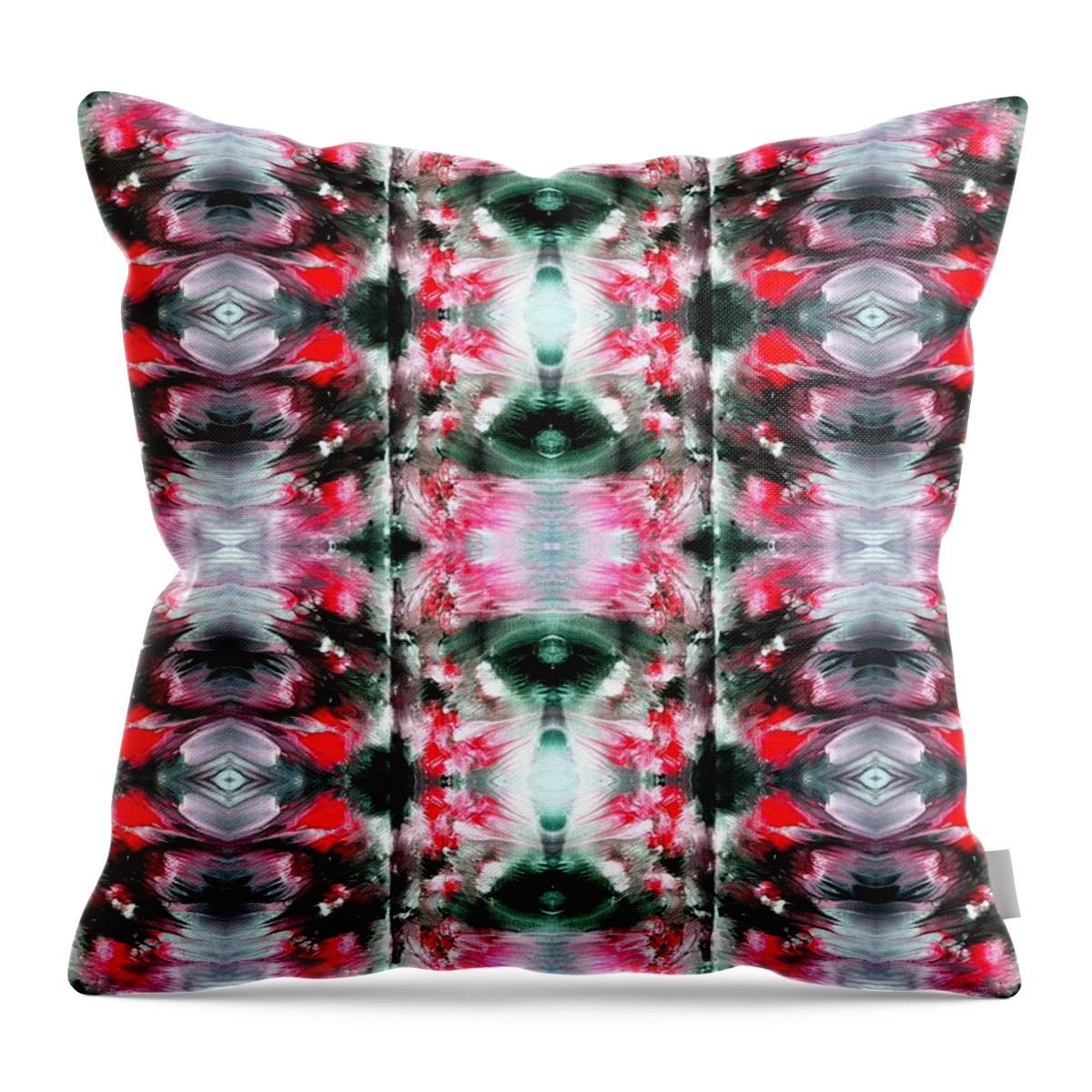 Kaleidoscope Throw Pillow featuring the digital art Red and black by Sumit Mehndiratta