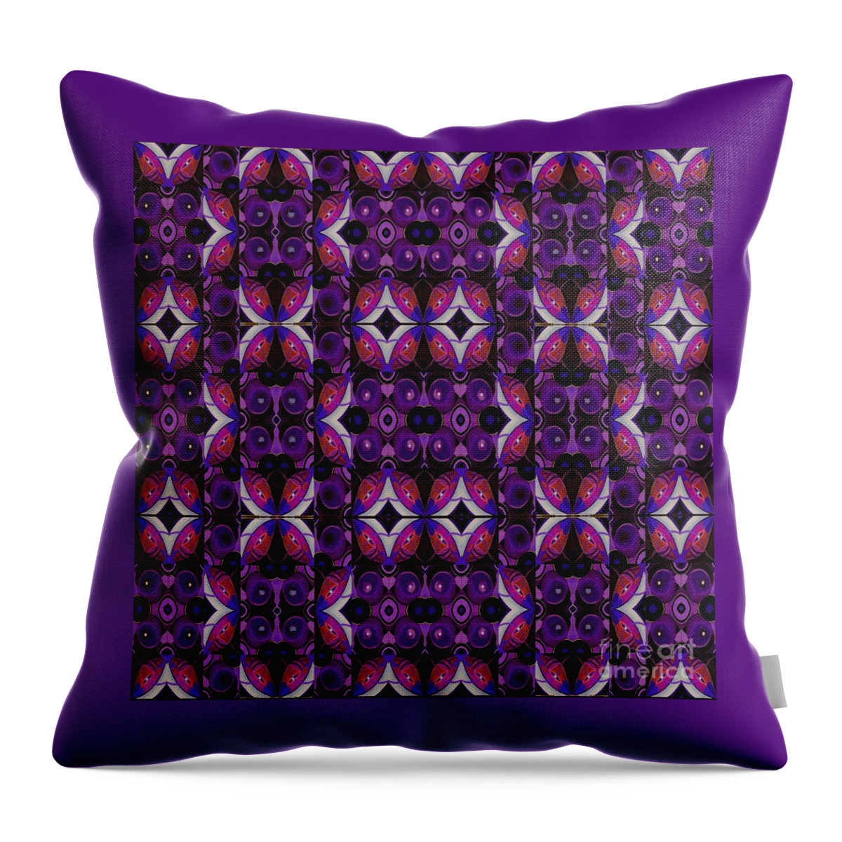 Red Throw Pillow featuring the painting Red and Blue Make Purple by Helena Tiainen