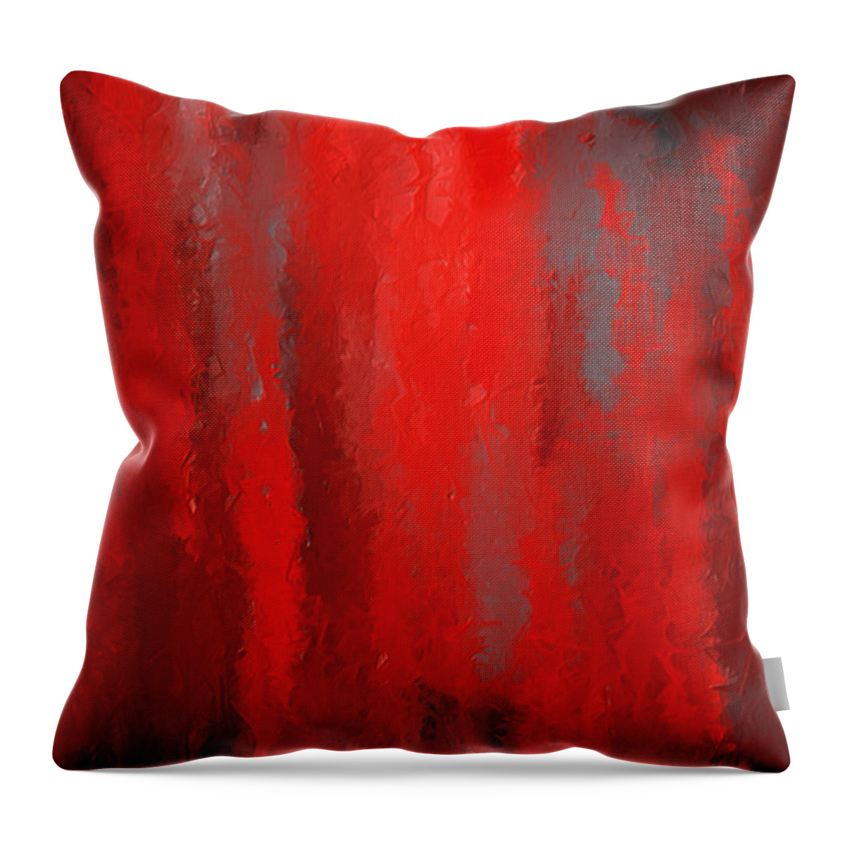Gray And Red Art Throw Pillow featuring the painting Red And Bold - Red and Gray Art by Lourry Legarde