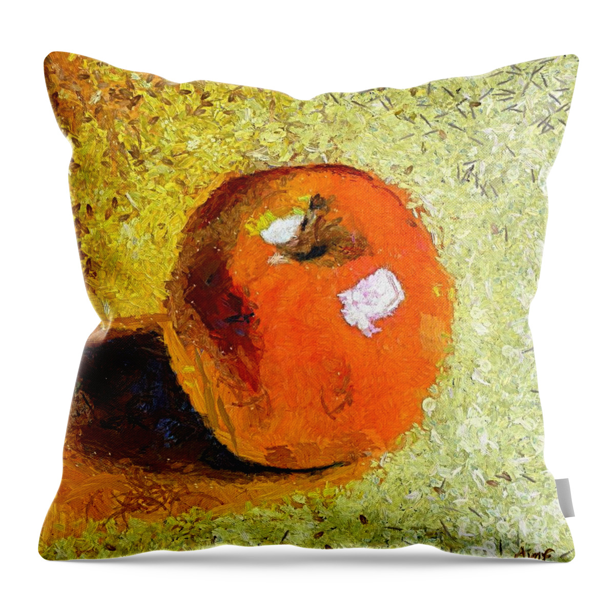 Red Apple Throw Pillow featuring the painting Red Apple by Dragica Micki Fortuna