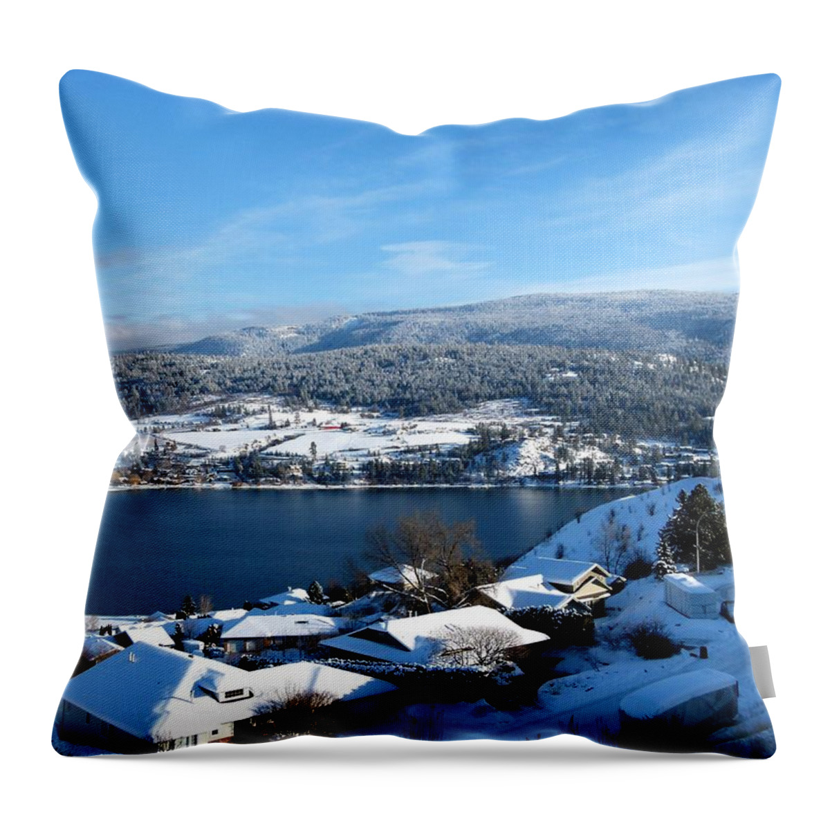 #redbarninthedistance Throw Pillow featuring the photograph Red Barn In The Distance by Will Borden