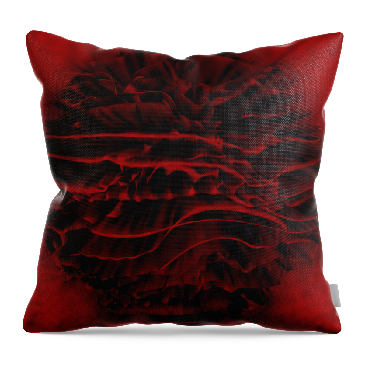 Red Throw Pillow featuring the digital art Red Blossom by Eric Nagel