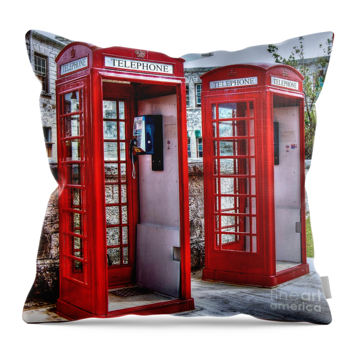 British Throw Pillow featuring the photograph Red Box by Debbi Granruth