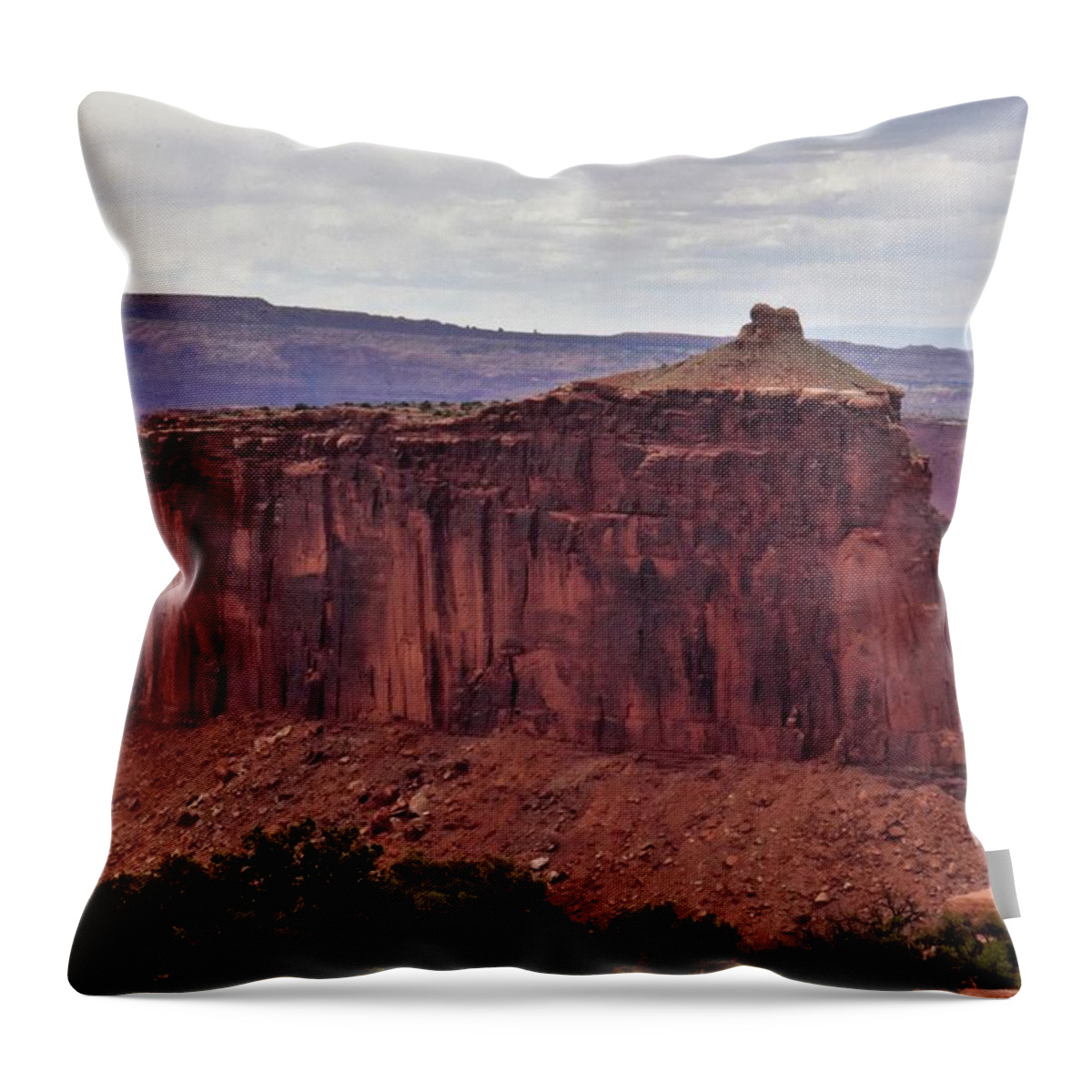 Butte Throw Pillow featuring the photograph Red Butte by Flo McKinley