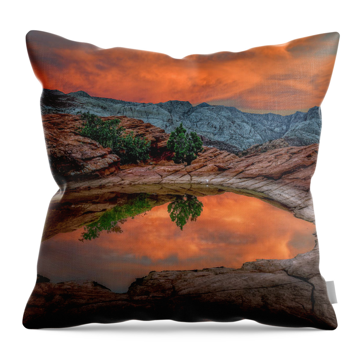 Red Canyon Throw Pillow featuring the photograph Red Canyon Reflection by Michael Ash