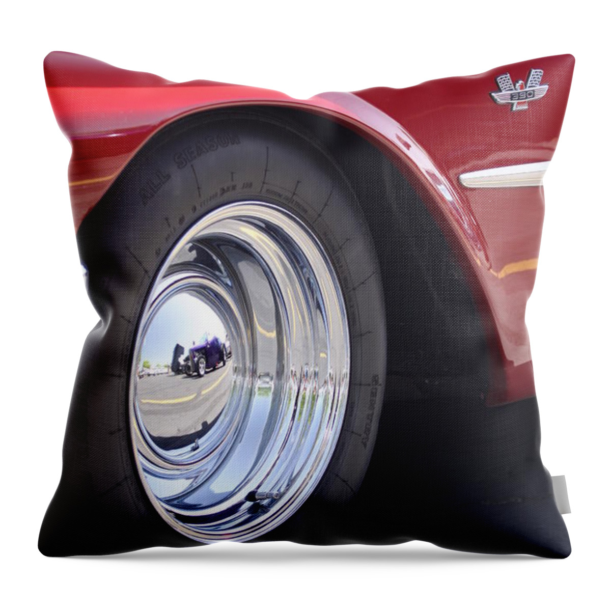 Car Throw Pillow featuring the photograph Red classic by Jeff Floyd CA