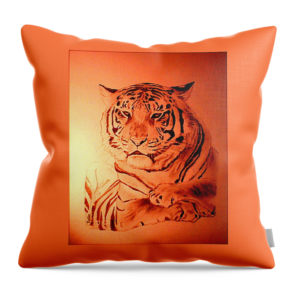 Wildlife Throw Pillow featuring the drawing Red Darwin by Vallee Johnson