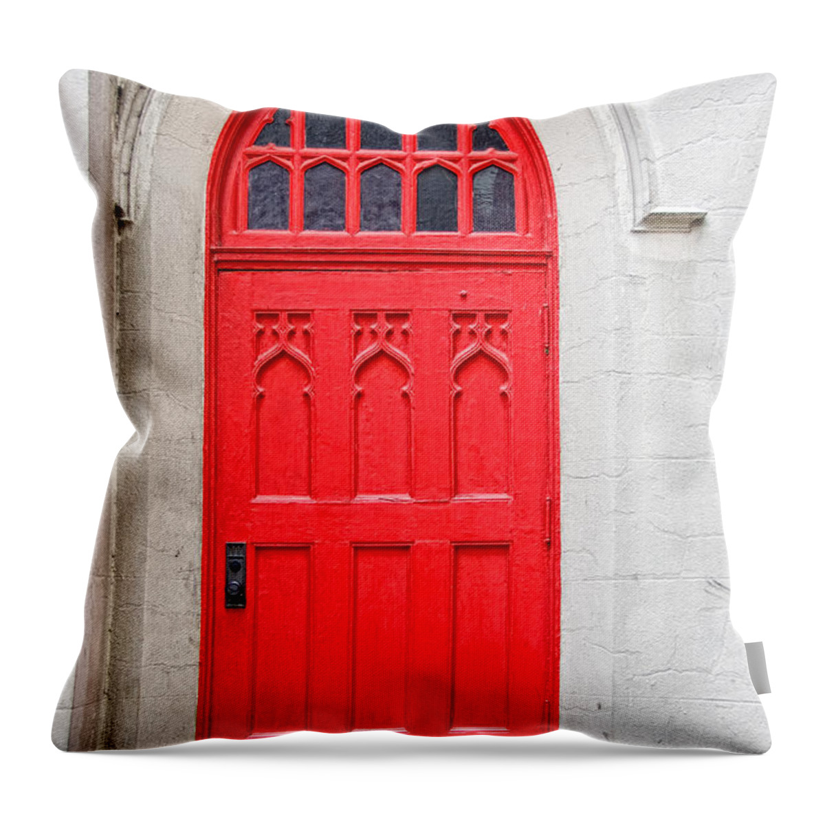 Door Throw Pillow featuring the photograph Red Door by Christopher Holmes