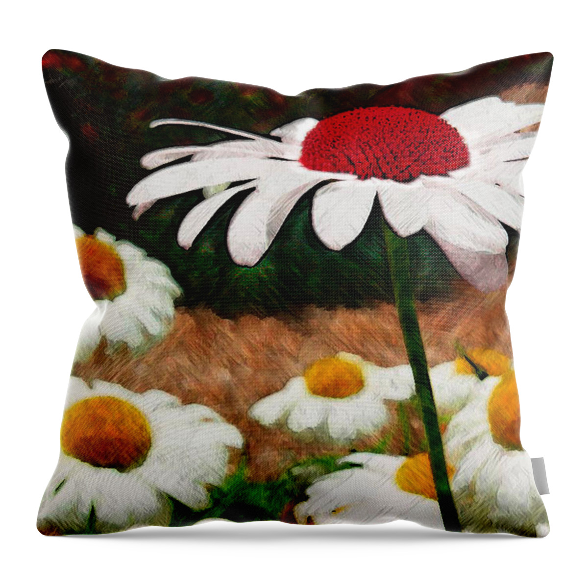 Ebsq Throw Pillow featuring the photograph Red Eyed Daisy by Dee Flouton