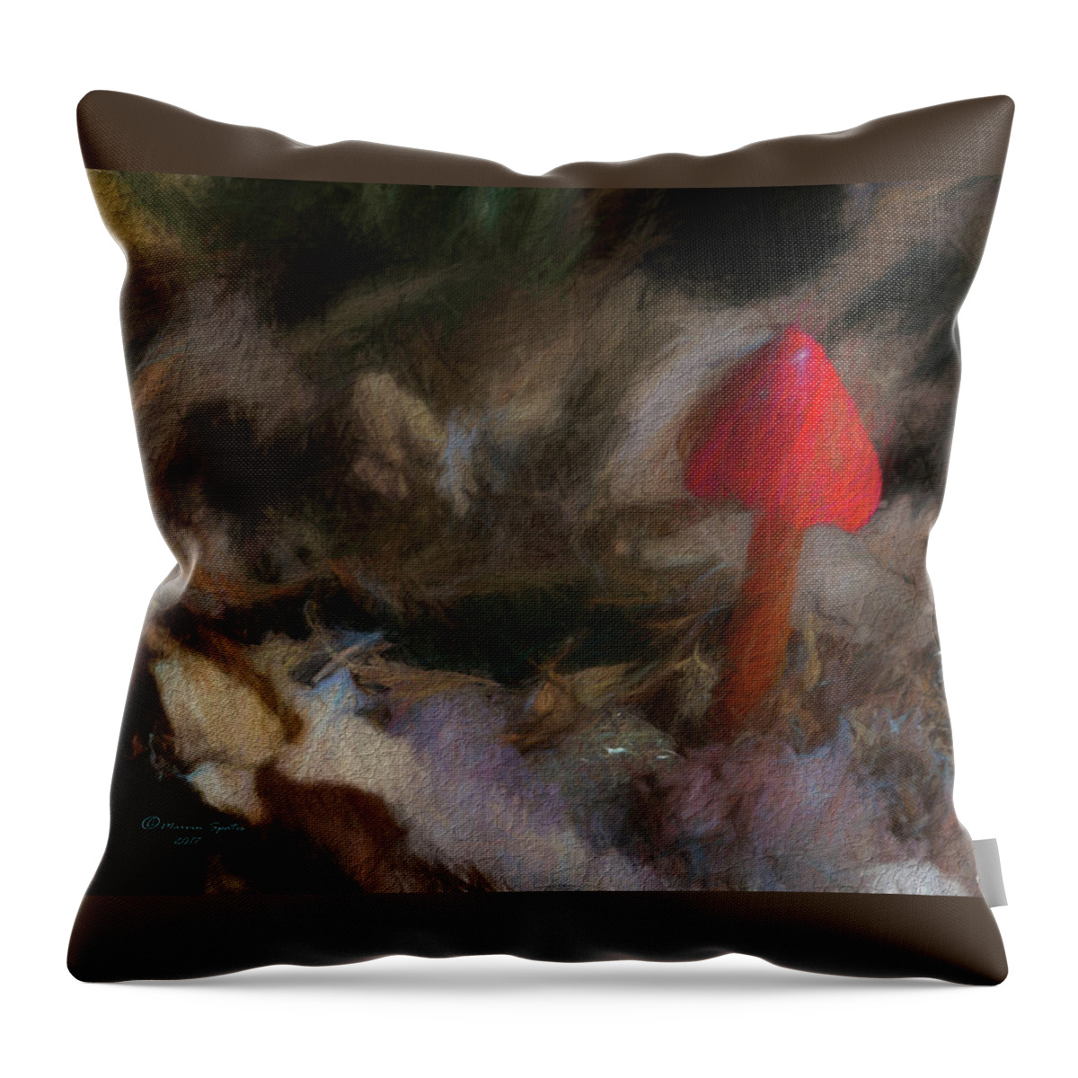 Poison Throw Pillow featuring the photograph Red Forest Mushroom by Marvin Spates