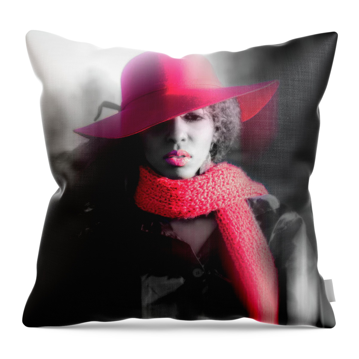 Red Hat Throw Pillow featuring the photograph Red hat by Lilia S