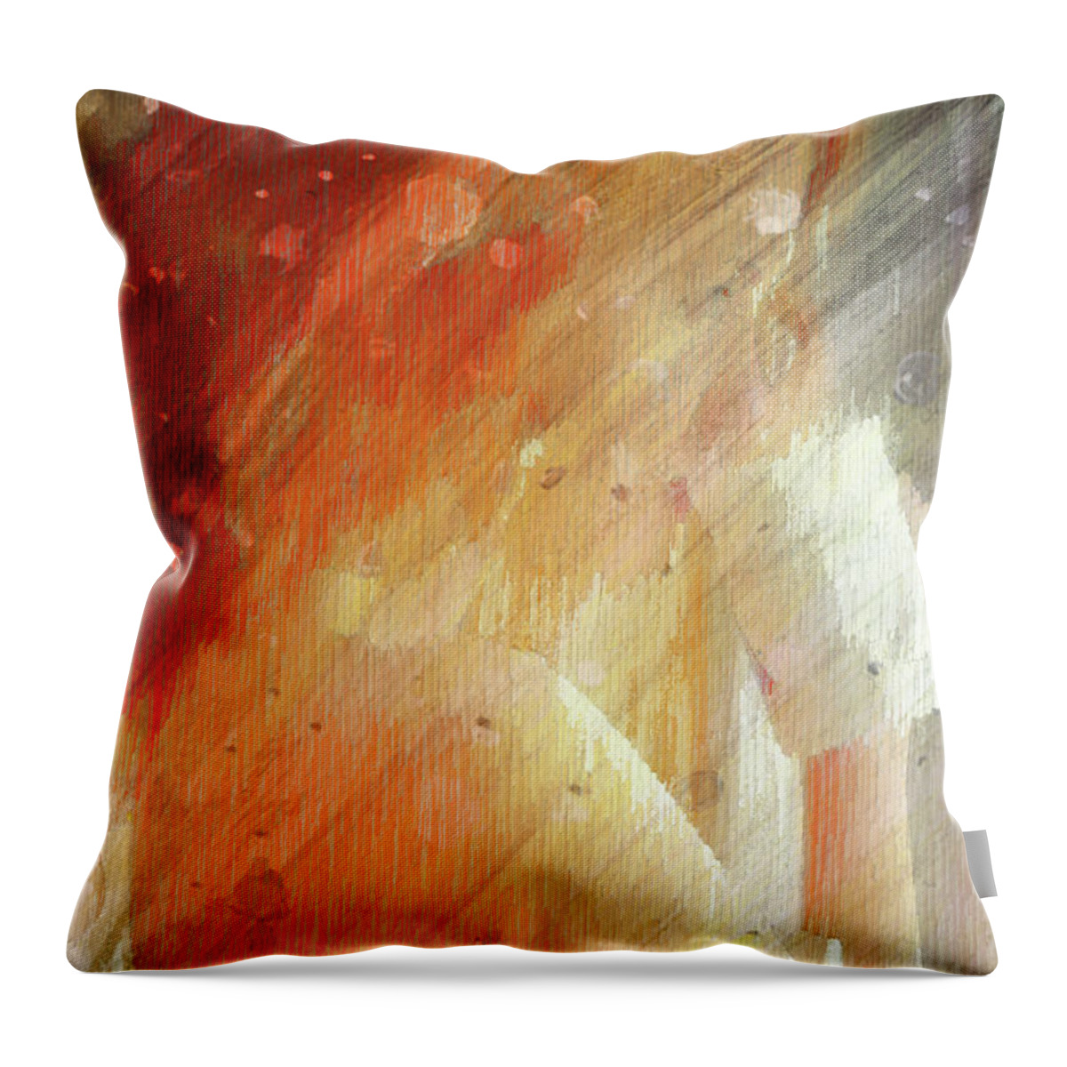Red Throw Pillow featuring the digital art Red Head Drinking Coffee by Andrea Barbieri