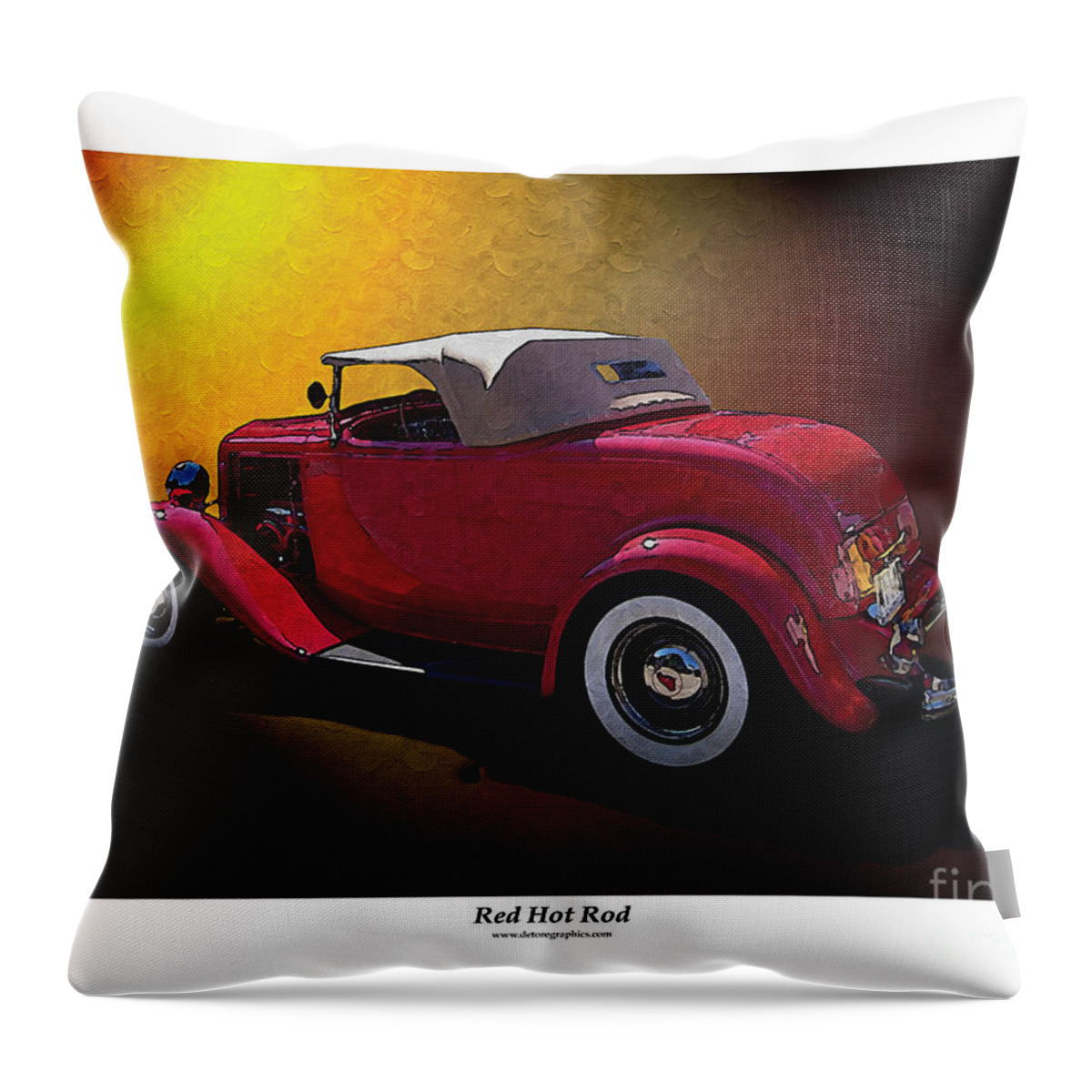  Red Throw Pillow featuring the photograph Red Hot Rod by Kenneth De Tore