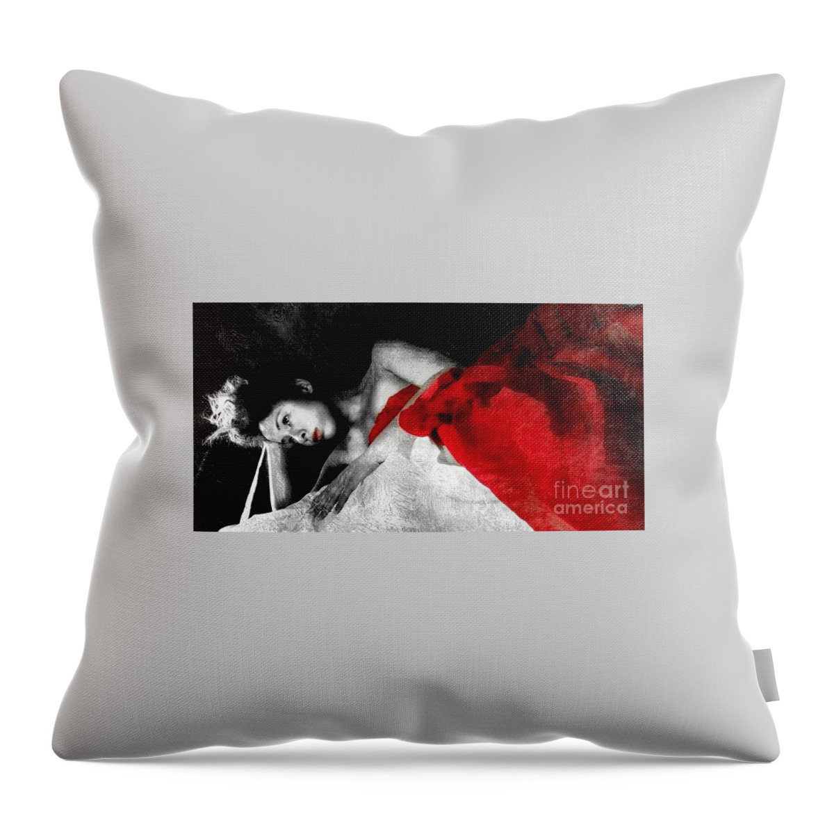  Throw Pillow featuring the photograph Red by Jessica S