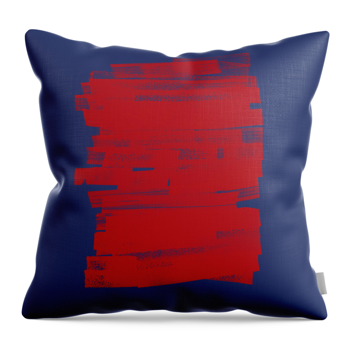 Red Throw Pillow featuring the painting Red on Blue by Julie Niemela