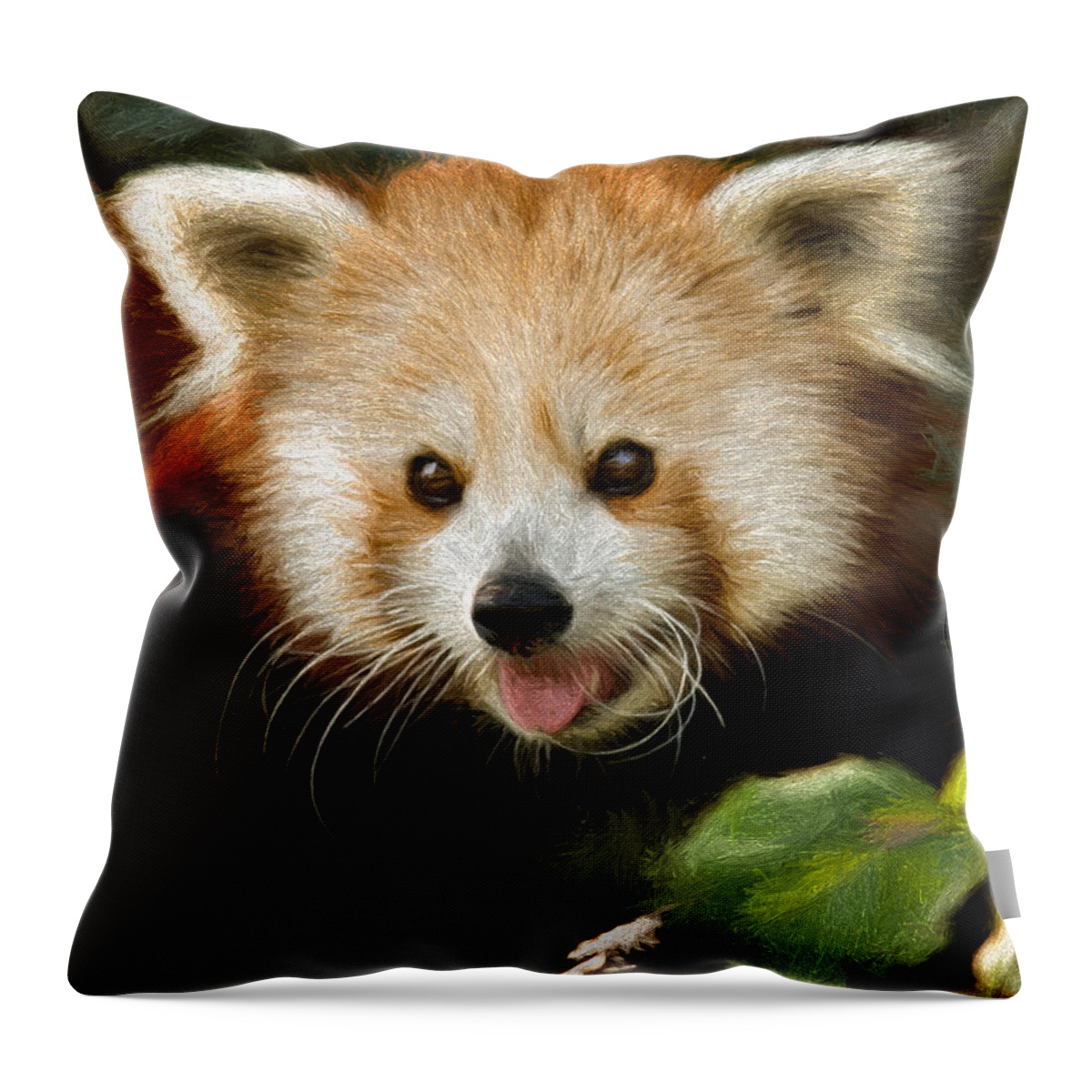 Adorable Throw Pillow featuring the photograph Red Panda by Lana Trussell