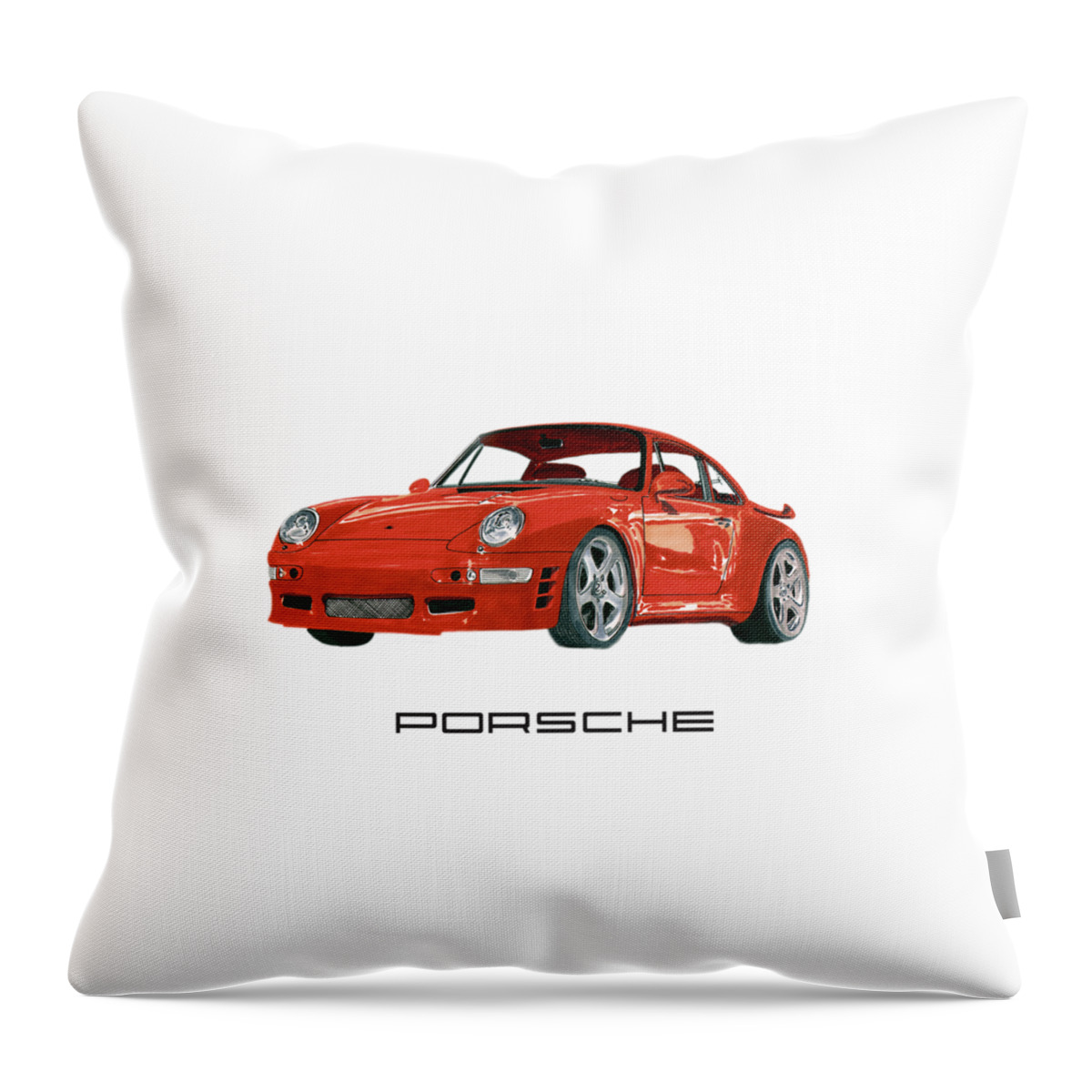 1997 Throw Pillow featuring the painting 1997 Porsche 993 Twin Turbo R #2 by Jack Pumphrey