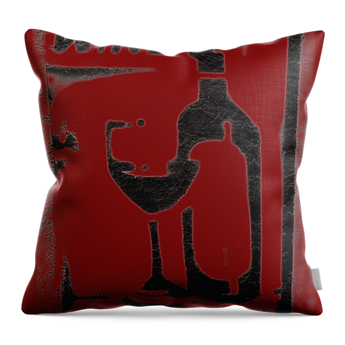 Wine Throw Pillow featuring the photograph Red red wine sign by Barbie Corbett-Newmin