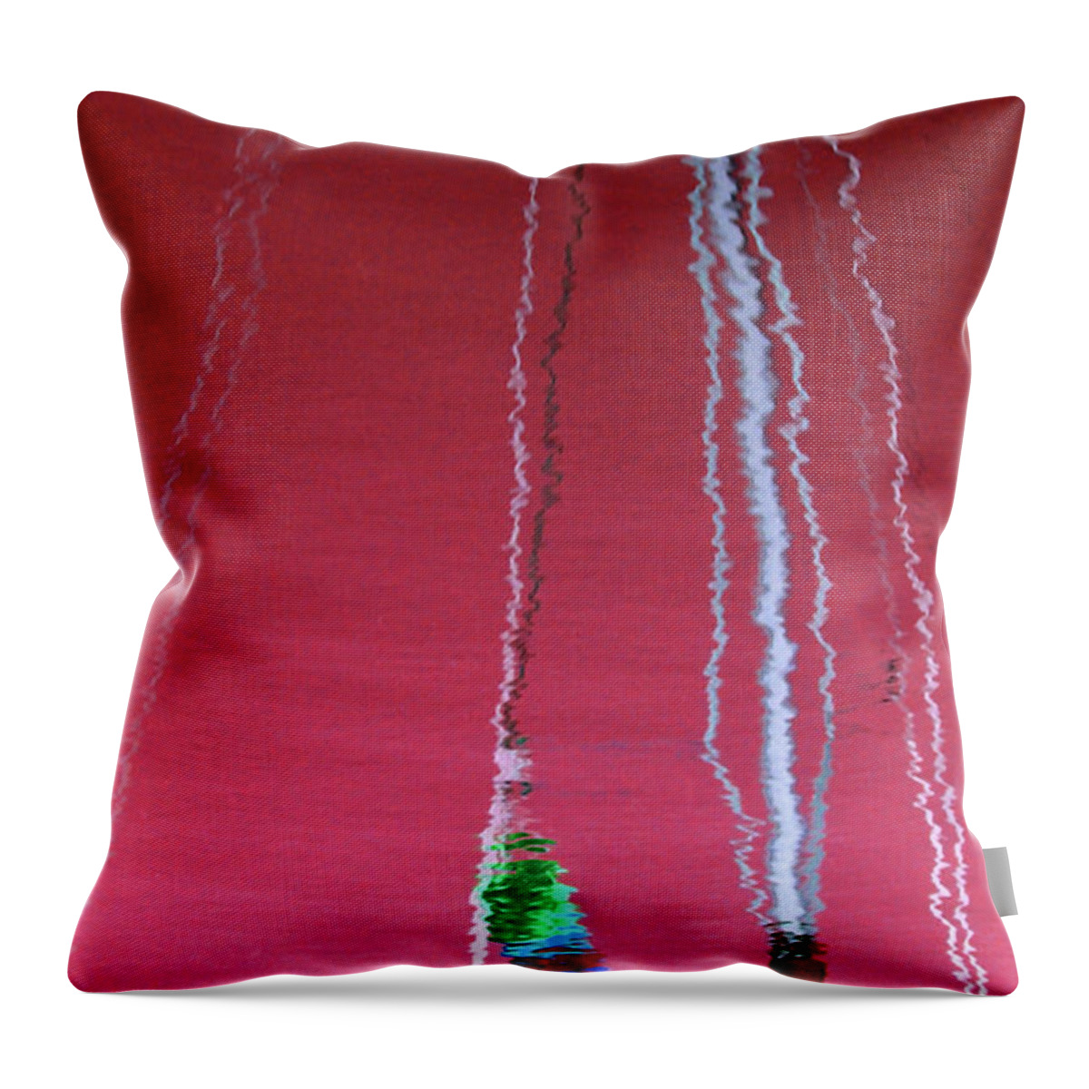 Water Throw Pillow featuring the photograph Red reflection on water by Emanuel Tanjala
