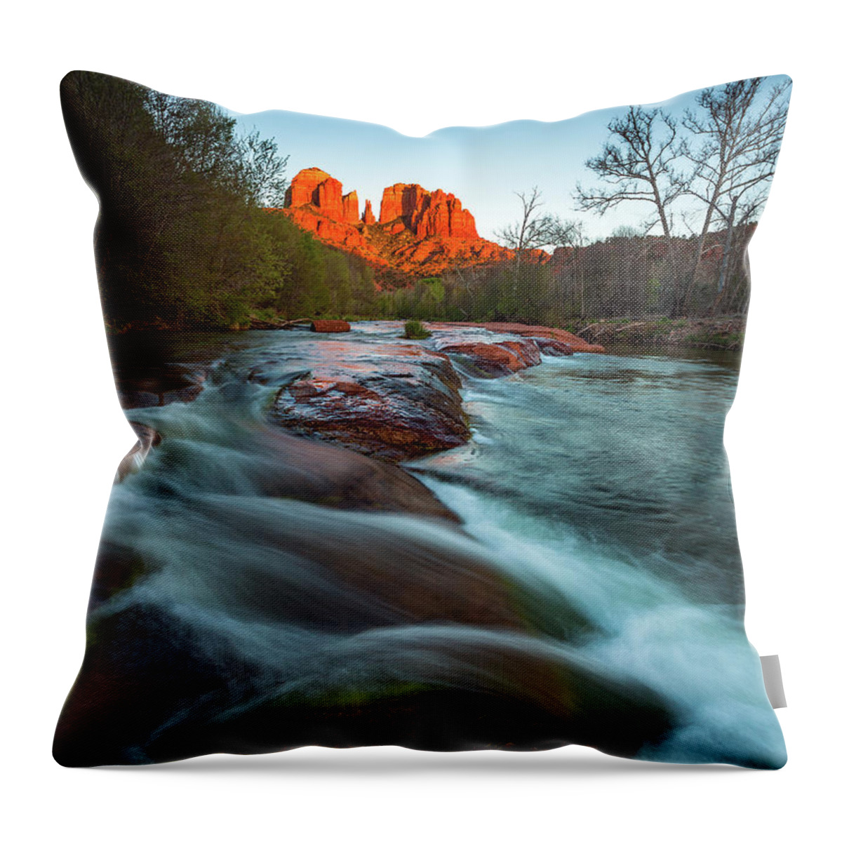 Sedona Throw Pillow featuring the photograph Red Rock Cascade by Darren White