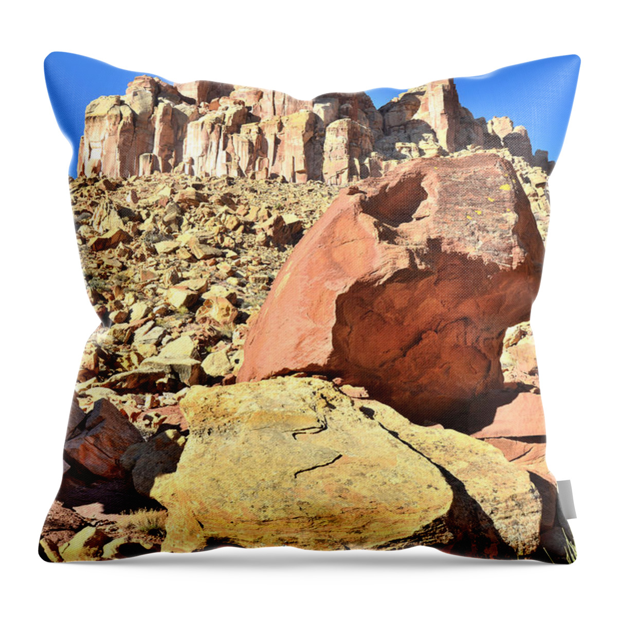 Capitol Reef National Park Throw Pillow featuring the photograph Red Rock Castle by Ray Mathis