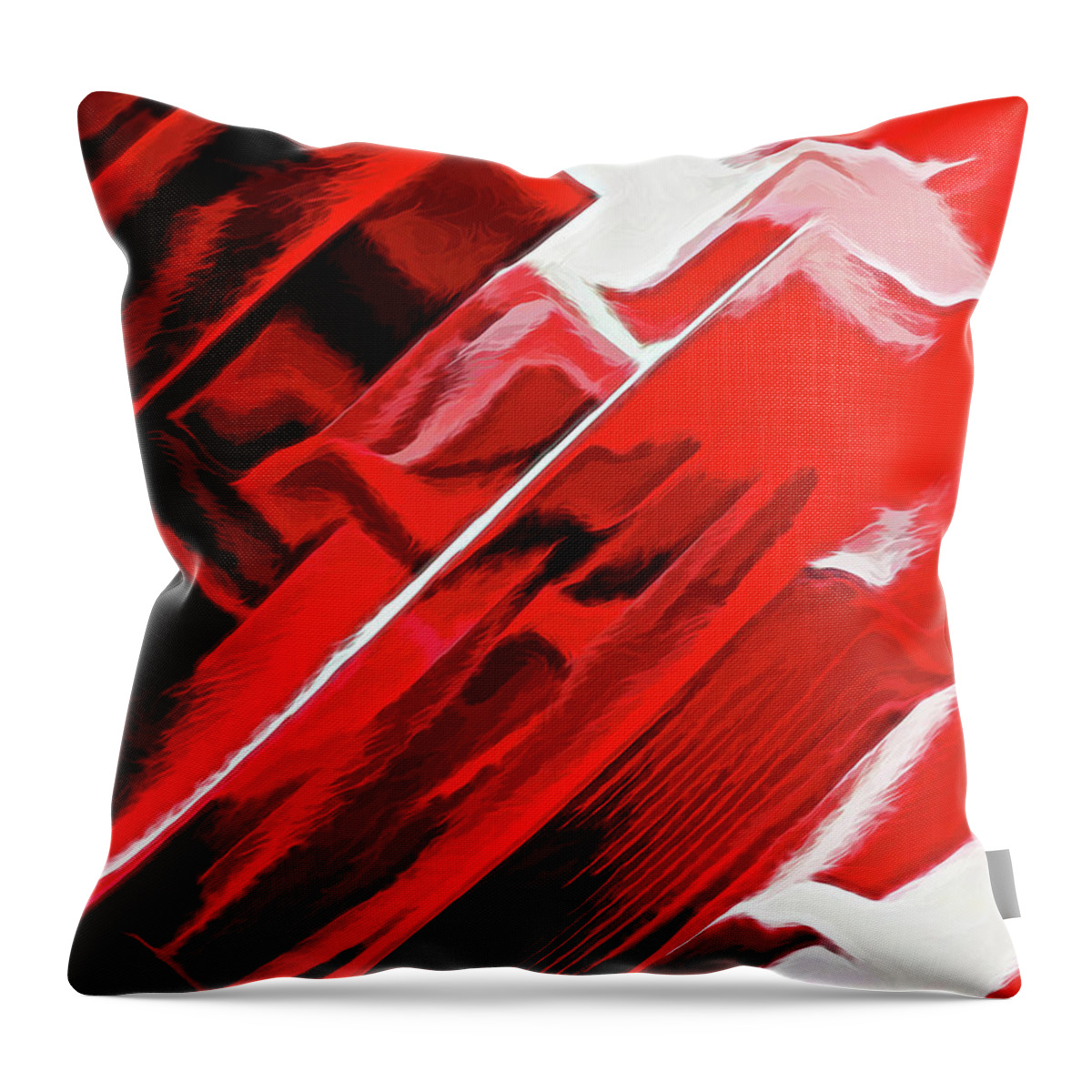 Abstract Throw Pillow featuring the digital art Red Rose by Diana Mary Sharpton