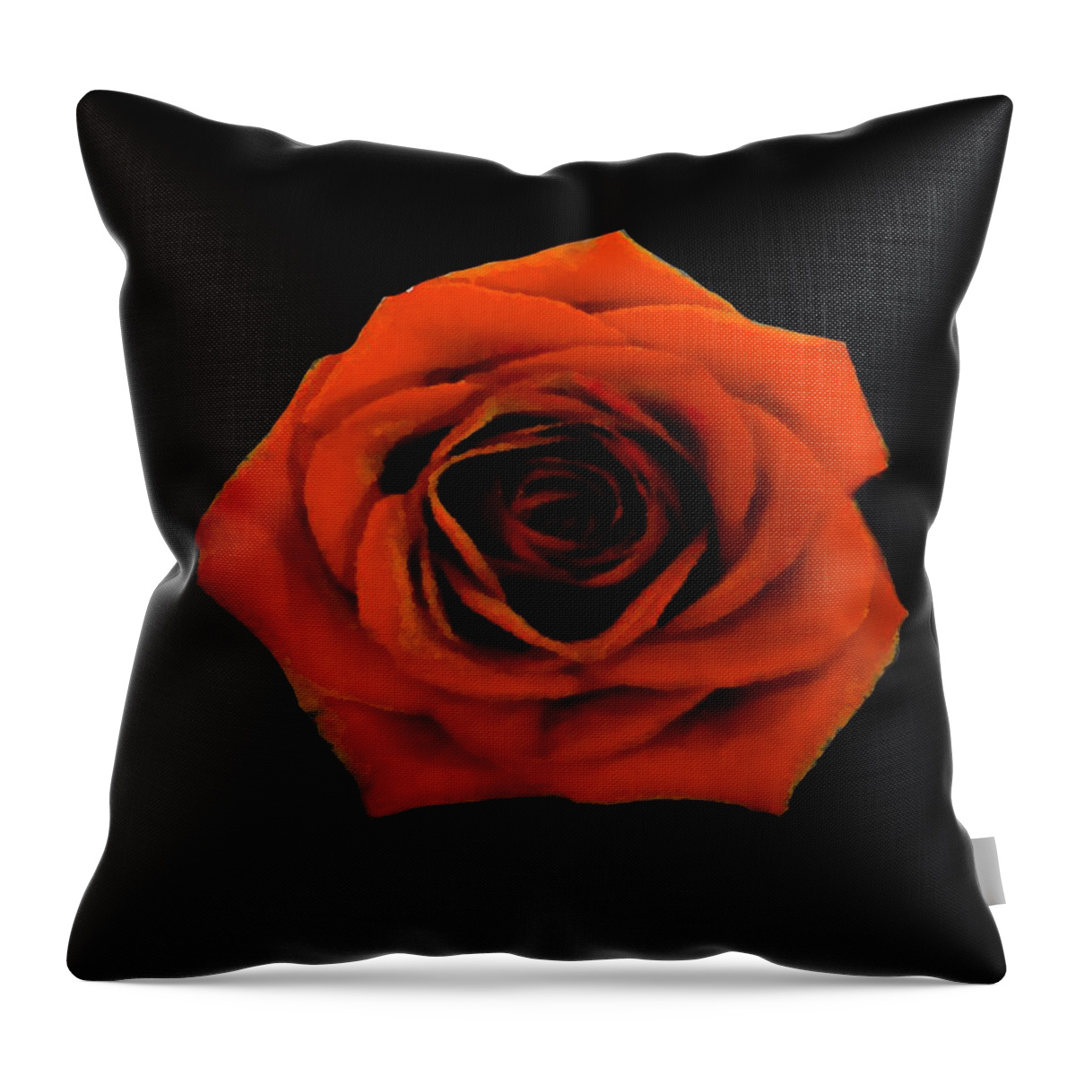Photograph Throw Pillow featuring the mixed media Red Rose II Flower by Delynn Addams
