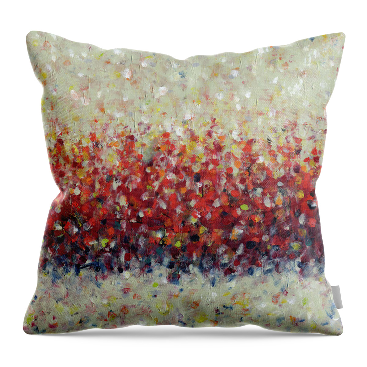 Impressionist Throw Pillow featuring the painting Red Run by Lynne Taetzsch