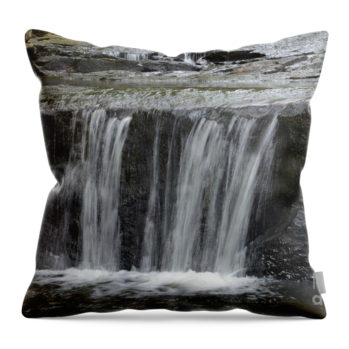 Shavers Fork Throw Pillow featuring the photograph Red Run Waterfall by Randy Bodkins