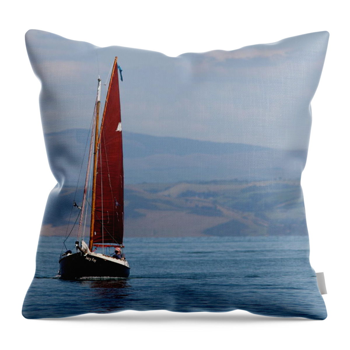 Red Throw Pillow featuring the photograph Red Sail by Richard Patmore