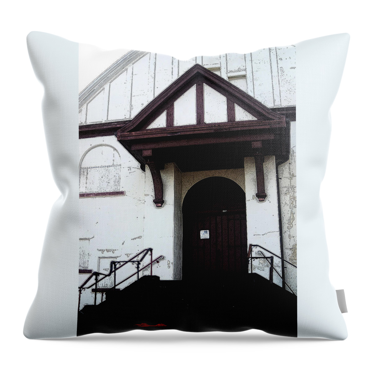  Throw Pillow featuring the photograph Red Scarf by Melissa Newcomb