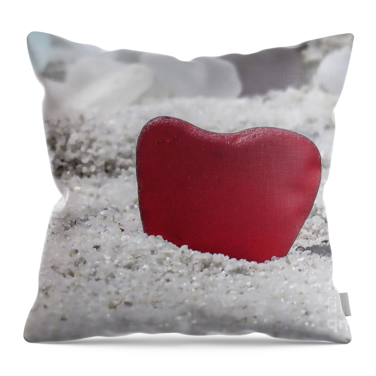 Love Throw Pillow featuring the photograph Red Sea Glass by Janice Drew