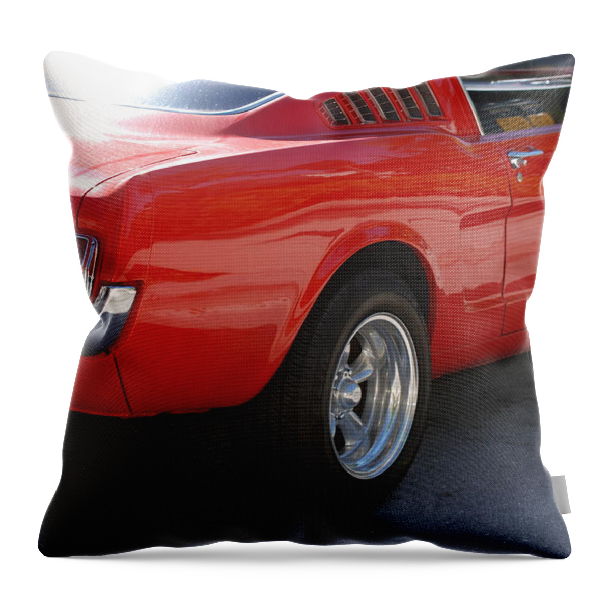 Ford Throw Pillow featuring the photograph Red Stang by Rob Hans