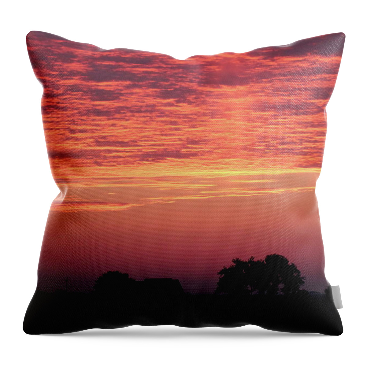 Red Throw Pillow featuring the photograph Red Sunrise by Trent Mallett