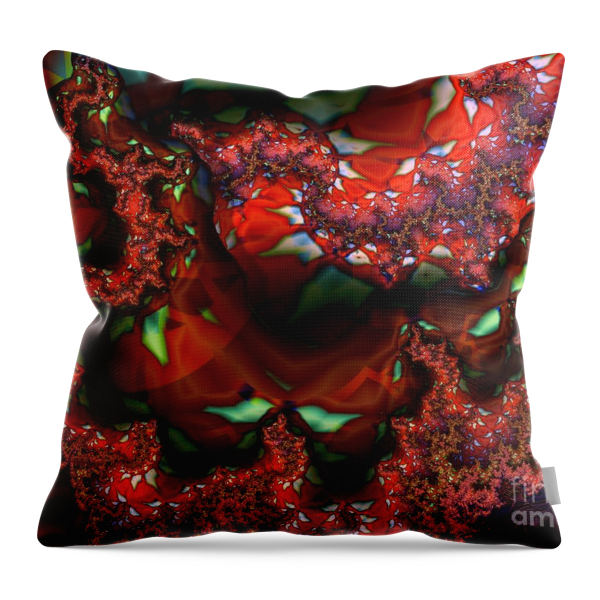 Berry Throw Pillow featuring the digital art Red Thread by Ronald Bissett