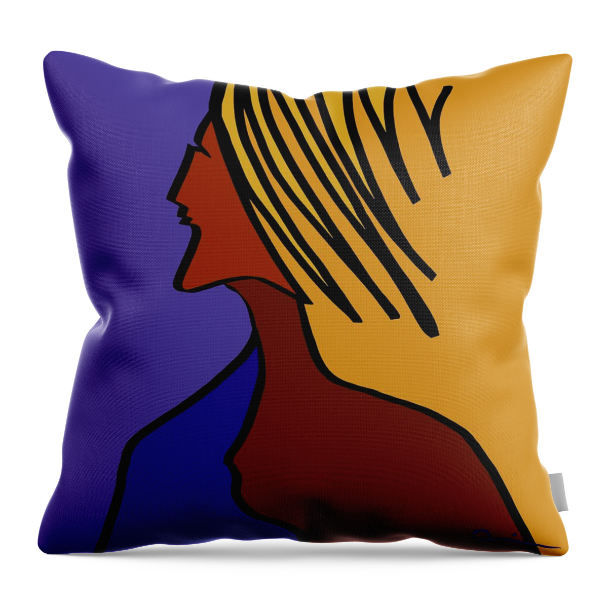 Woman Throw Pillow featuring the digital art Red Woman by Jeffrey Quiros
