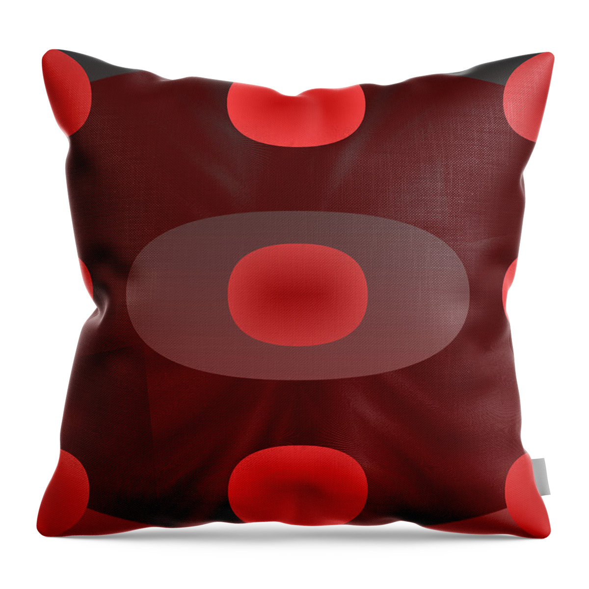 Rithmart Abstract Red Organic Random Computer Digital Shapes Abstract Predominantly Red Throw Pillow featuring the digital art Red.780 by Gareth Lewis
