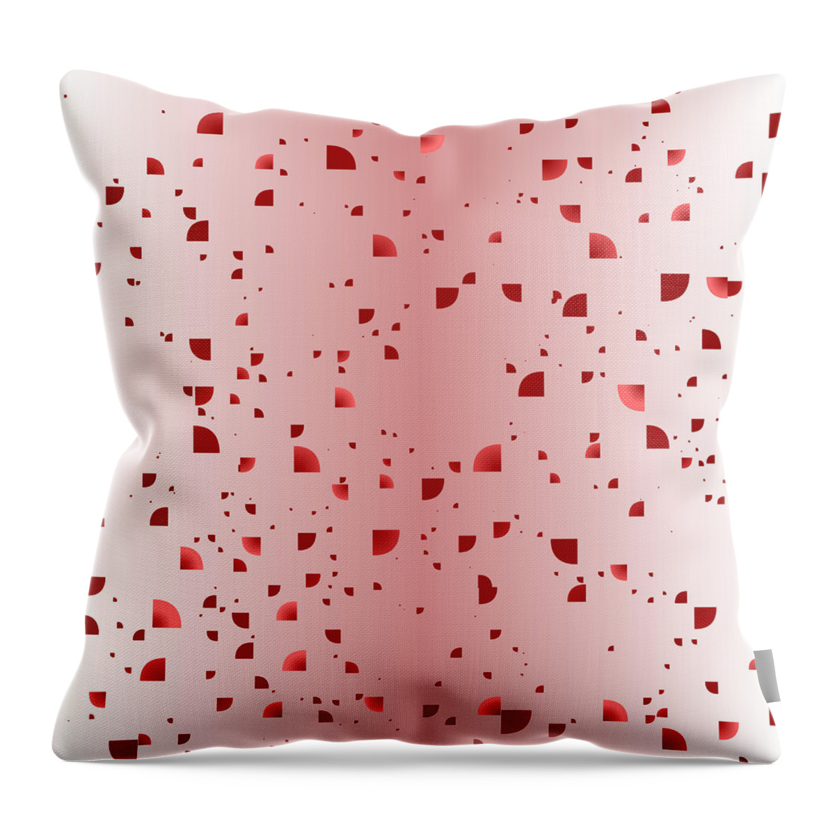 Rithmart Abstract Red Organic Random Computer Digital Shapes Abstract Predominantly Red Throw Pillow featuring the digital art Red.853 by Gareth Lewis
