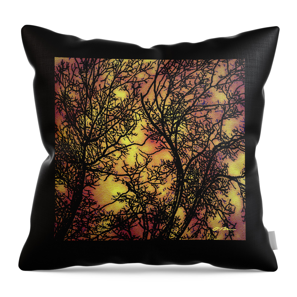 Trees Throw Pillow featuring the digital art Rediscovering the Light in The Ordinary by Claudia O'Brien