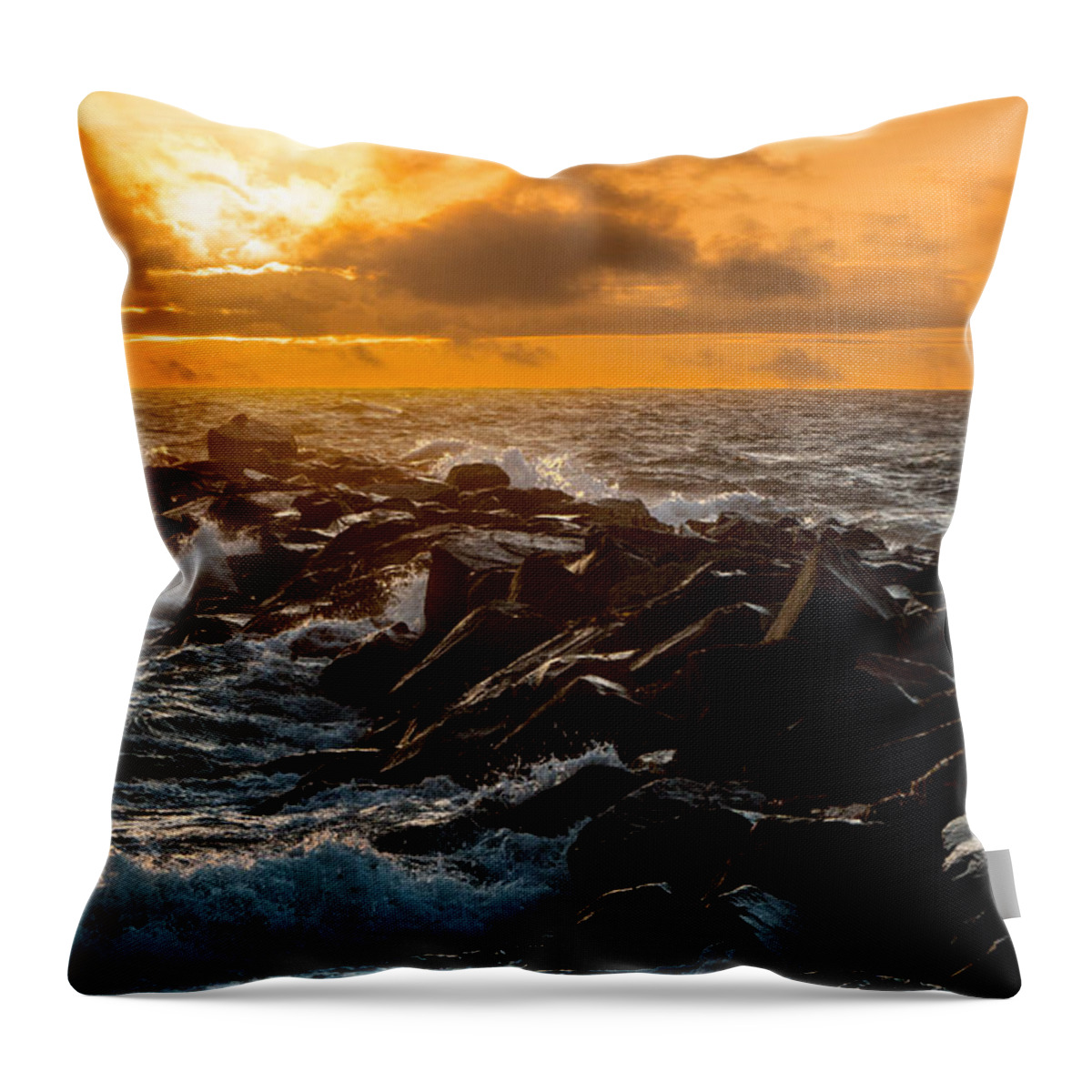 Sky Throw Pillow featuring the photograph Redondo Beach Sunset by Ed Clark