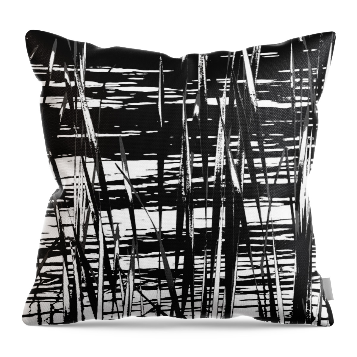 Reeds Throw Pillow featuring the digital art Reed Abstract by Tim Beebe
